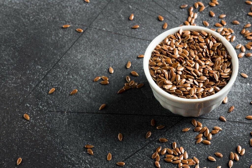 flax seeds linseed superfood healthy organic food concept